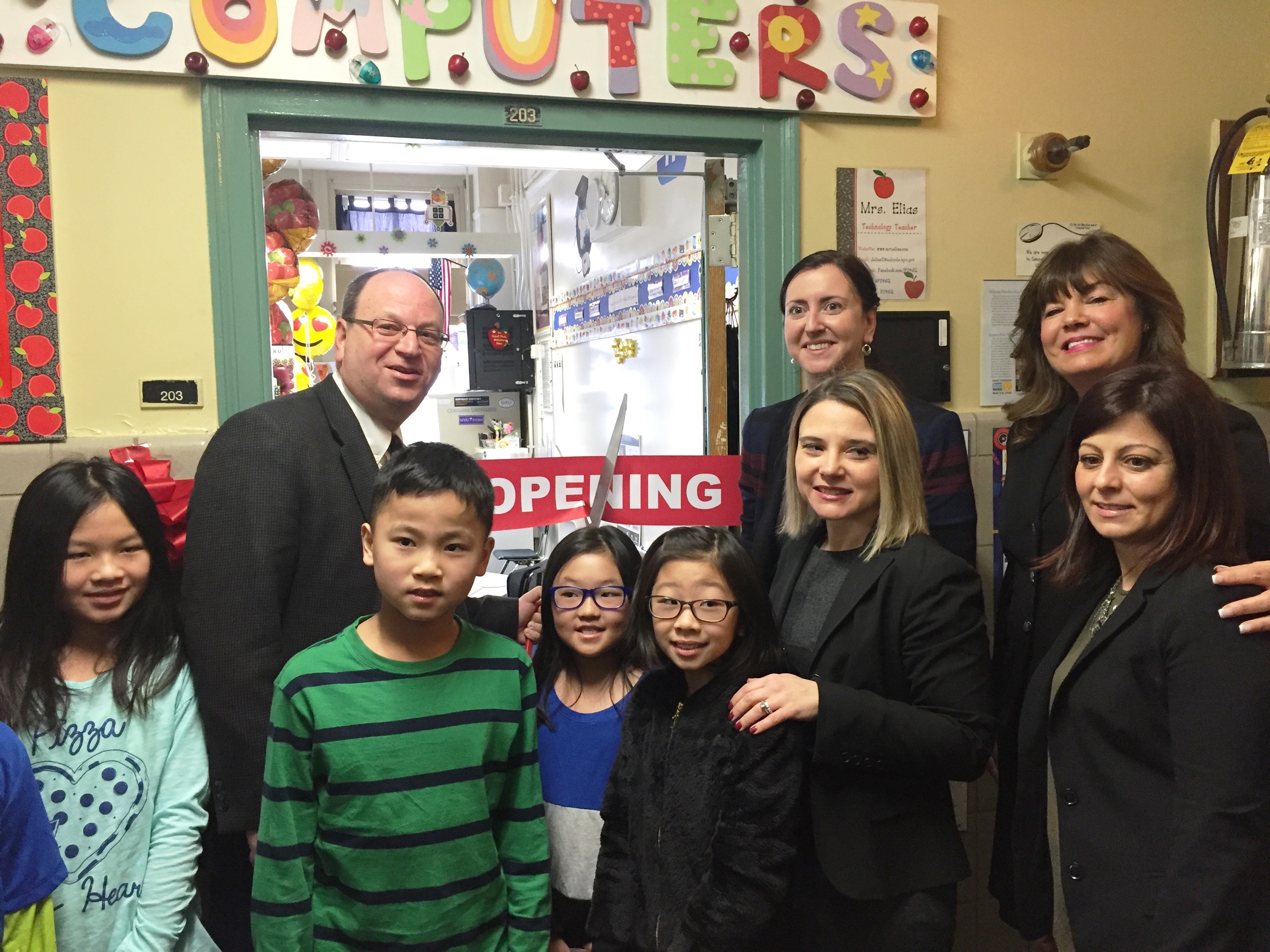 2016-02-10 Rozic Joins P.S. 46Q for Technology Lab Ribbon Cutting