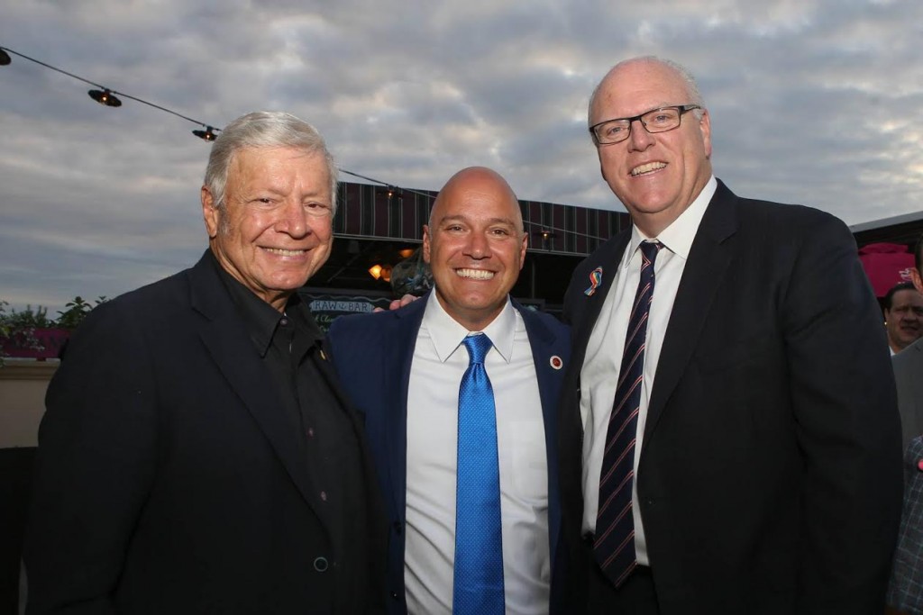 Left to right: Former Council Speaker Peter Vallone, Councilman Paul Vallone, Congressman Joseph Crowley