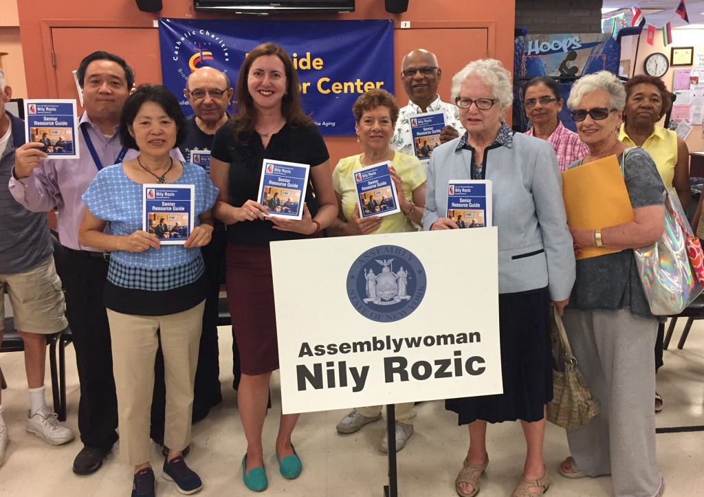 2018-08-09 Rozic, Stavisky Share Senior Resource Guide with Queens Seniors