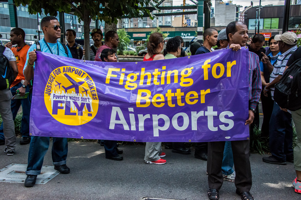 32BJ at a rally in 2014. File photo.